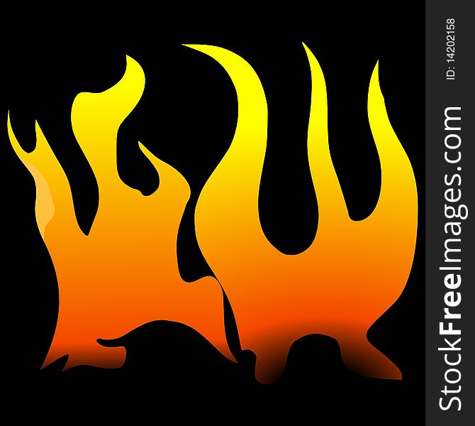 Vector colored illustration texture of flame
