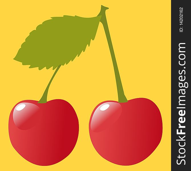 Vector colored illustration of texture of cherries