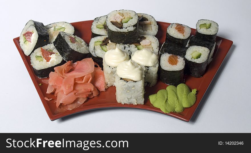 Rolled and sushi