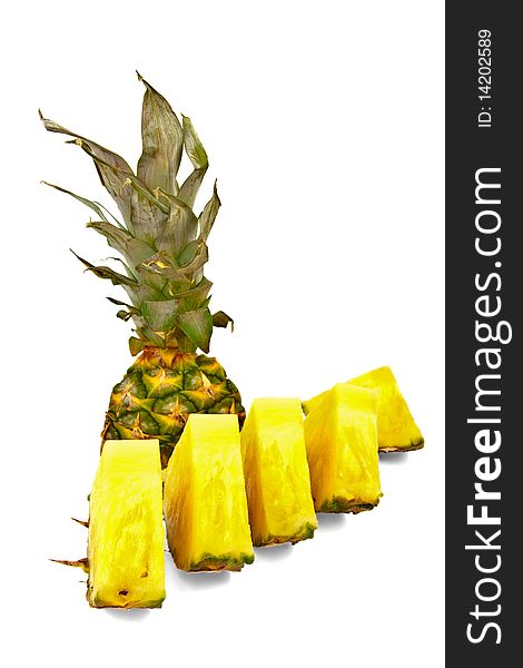 Fresh slice pineapple on white background. Fresh slice pineapple on white background