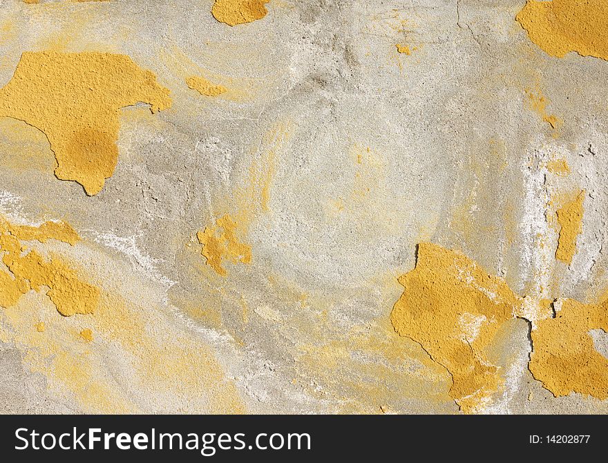 Peeling wall with yellow paint (horizontal version). Peeling wall with yellow paint (horizontal version)