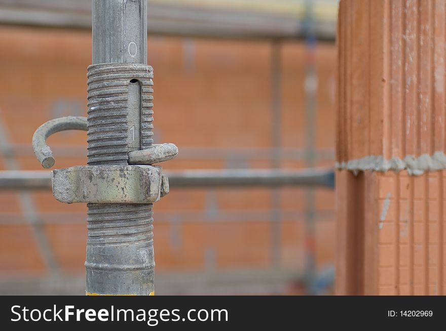 Scaffolding on a construction site