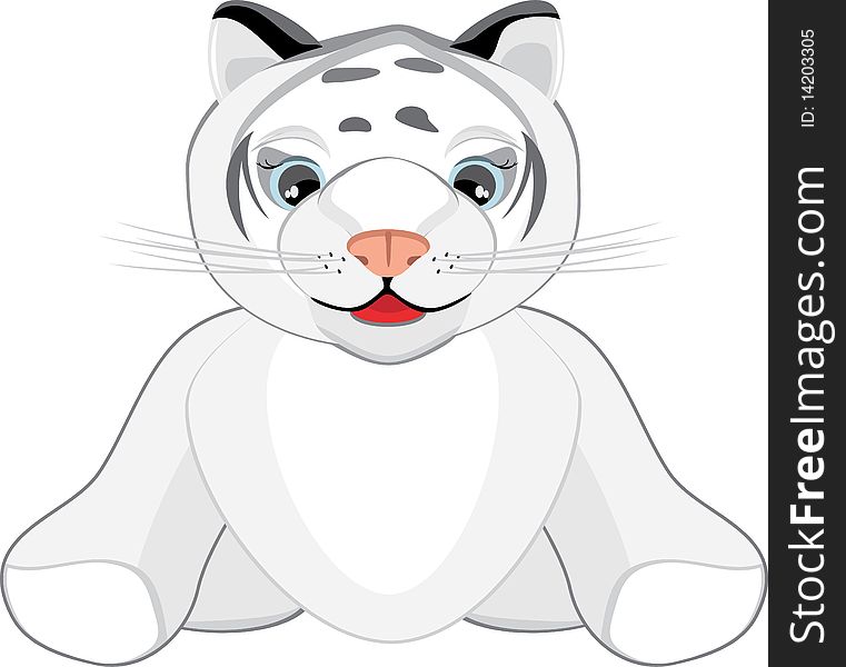 Little tiger. Isolated on the white. llustration