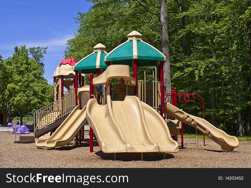 A jungle Gym in a Playground. A jungle Gym in a Playground