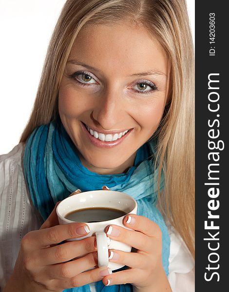 Woman with cup of coffee