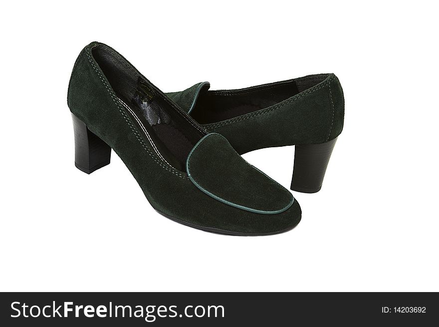 Green Women Moccasins With Heel