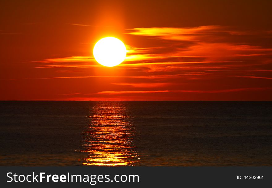 Beautiful Sunset At Sea