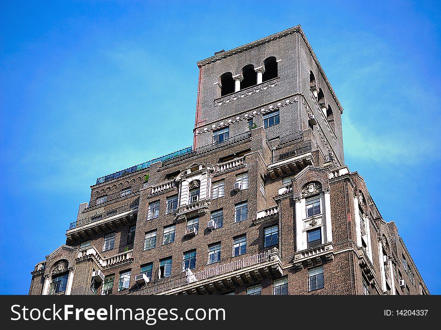 The top of a West village Apartment Building. The top of a West village Apartment Building