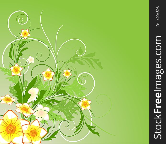 Floral background, illustration with copy space area