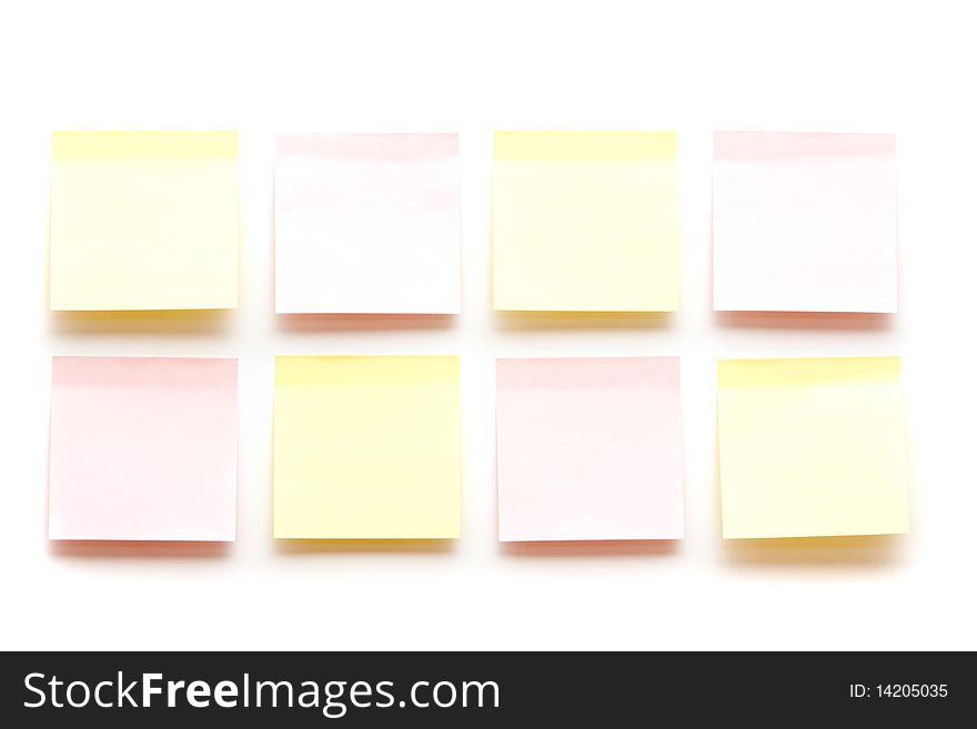 Yellow and pink post it notes