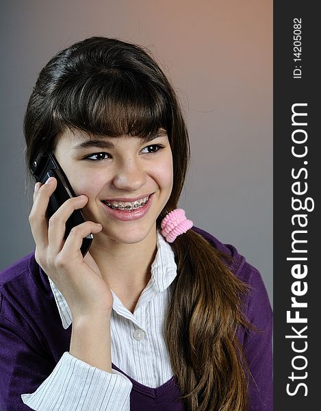 Girl Talking On Mobile Phone