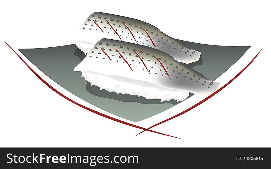 Fish salmon ilustration vector design