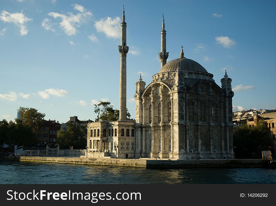 Minaret on bosphorus istanbul, turkey