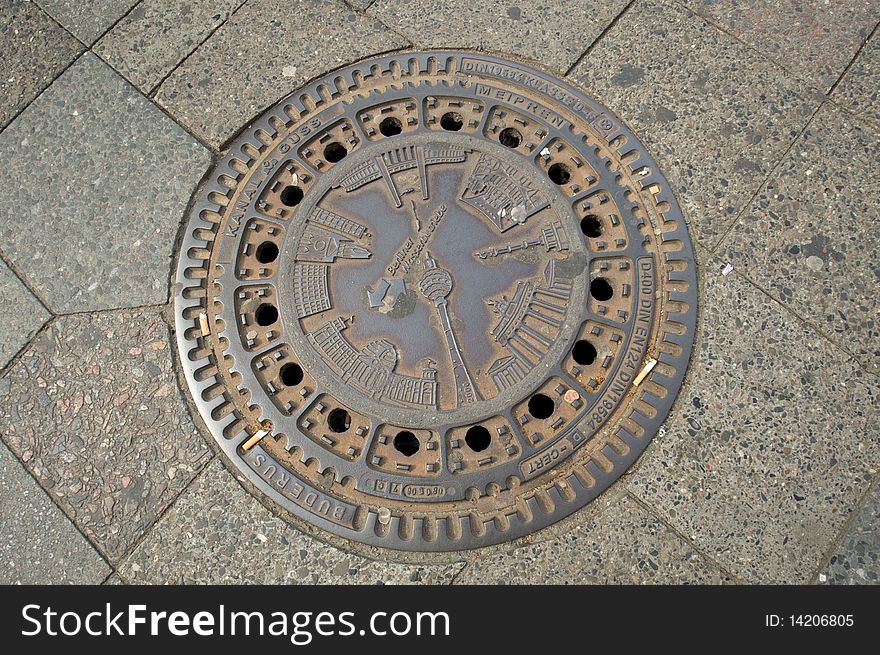 Manhole cover in Berlin street