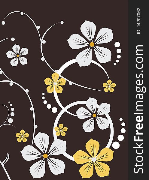 Flower with butterfly, element for design, illustration. Flower with butterfly, element for design, illustration