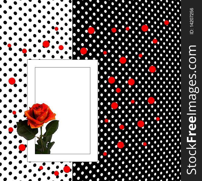 Congratulation card with rose polka dot background