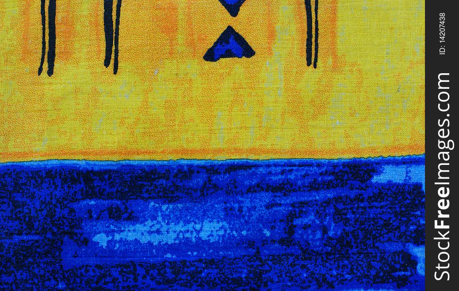 Blue and yellow background with textile texture. Blue and yellow background with textile texture