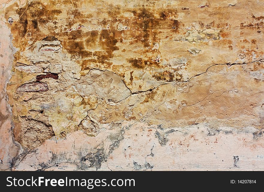 Close Up Of A Dirty Damaged Wall
