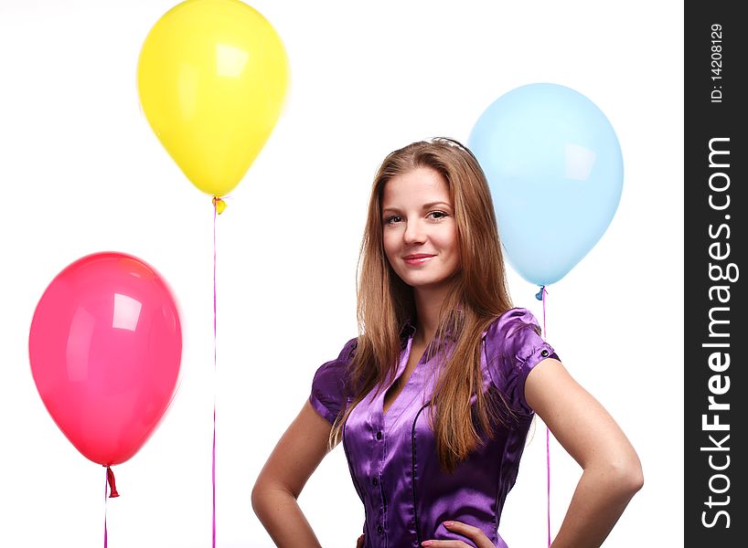 Woman and balloons