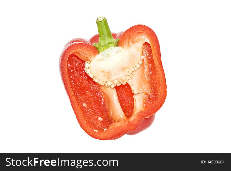 Red sweet pepper isolated on a white background. Red sweet pepper isolated on a white background.