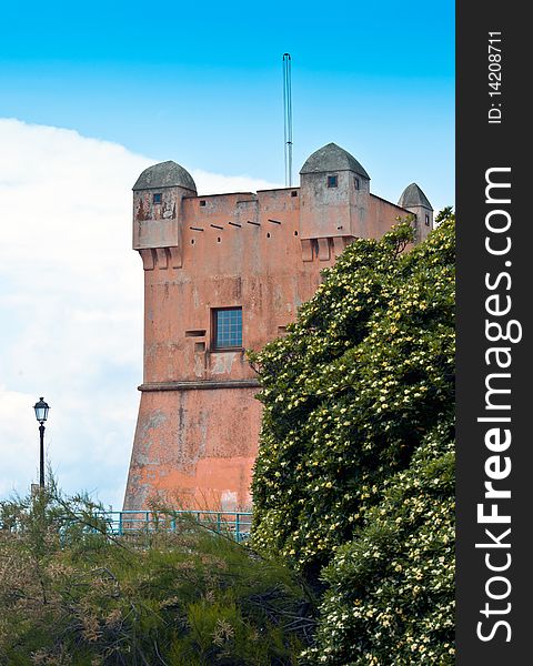 One of several defensive towers sighting located on the Ligurian coast. One of several defensive towers sighting located on the Ligurian coast