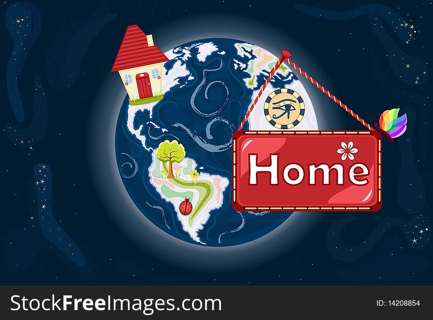 Home Sweet Home - our beautiful planet Earth seen from outer space. Vector illustration saved as EPS AI8 is pending inspection. Home Sweet Home - our beautiful planet Earth seen from outer space. Vector illustration saved as EPS AI8 is pending inspection.