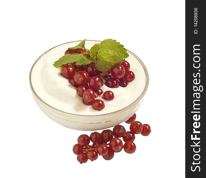 Yogurt fruit woods on a white background. Yogurt fruit woods on a white background