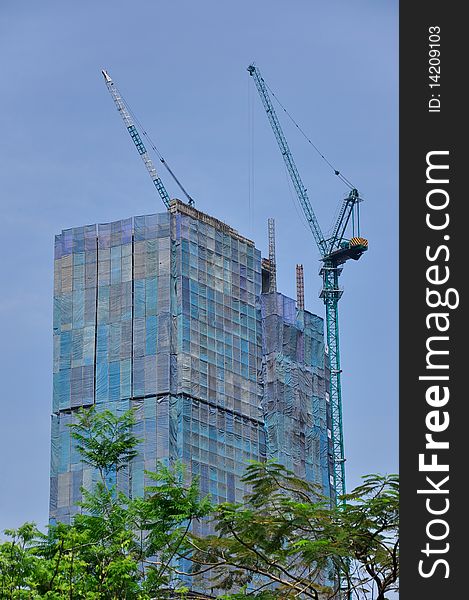 Construction of high and modern building in Bangkok, Thailand. Construction of high and modern building in Bangkok, Thailand