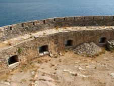 Medieval Wall Near Sea -Spinalonga Island Stock Photo Medieval Wall Near Sea -Spinalonga Island Stock Photo