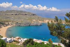 Bay In Lindos. The Island Of Rhodes. Stock Photo Bay In Lindos. The Island Of Rhodes. Stock Photo