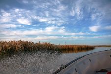 Boating On Juyan Lake Stock Photography Boating On Juyan Lake Stock Photography