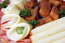 Salami And Cheese Rolls With Vegetables Stock Image Salami And Cheese Rolls With Vegetables Stock Image