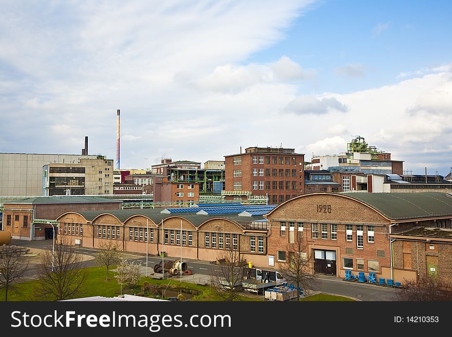 Old industrial building made of bricks but still in operation