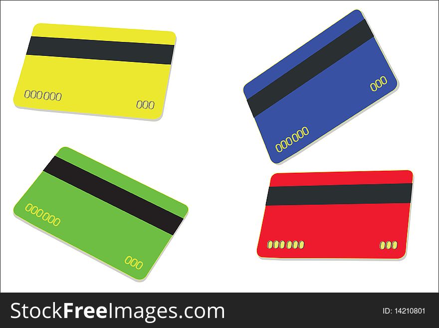 credit cards under the white background