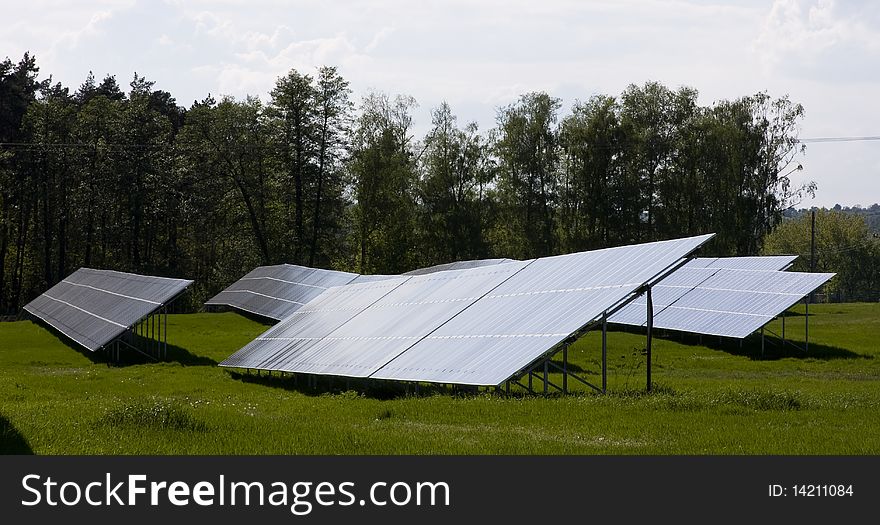 Solar panel and sun day