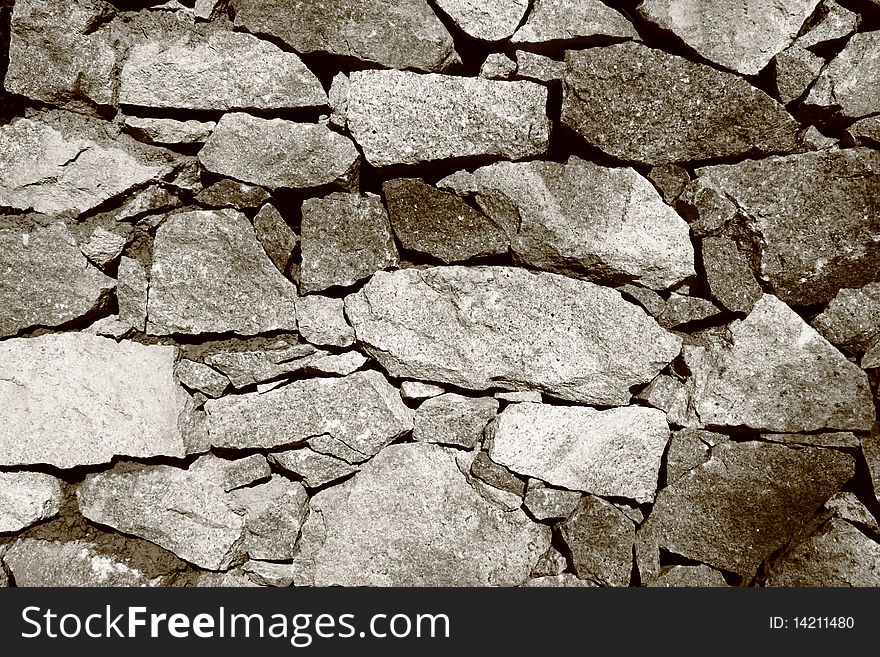 A background created from packed stone wall