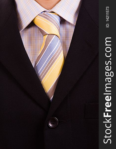 Detail of a Business man Suit with colored tie