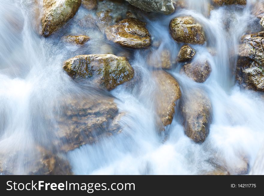 Long exposure of a river in the austrian alps. Copy space for your text. Long exposure of a river in the austrian alps. Copy space for your text.