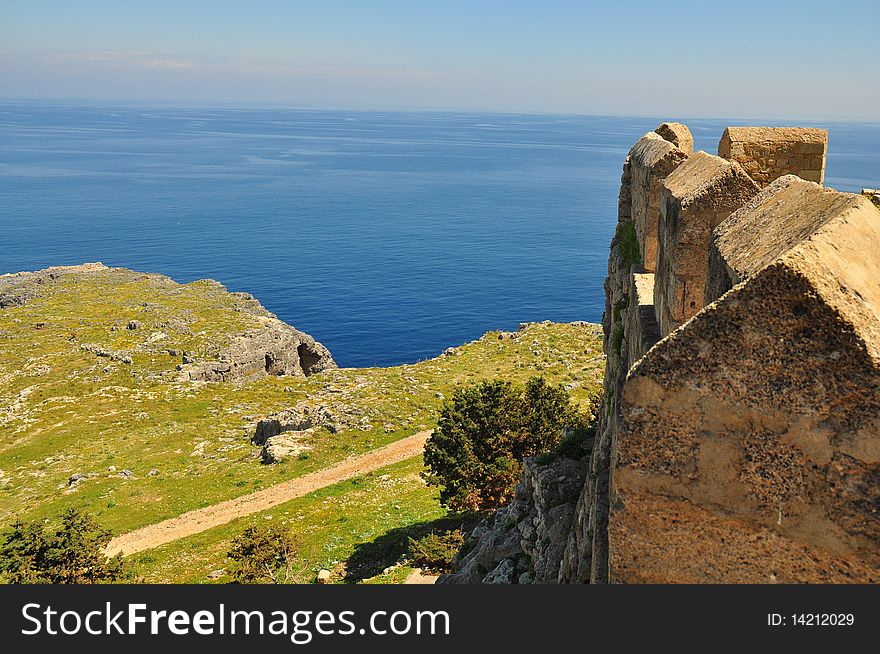 Bay in Lindos. The island of Rhodes.