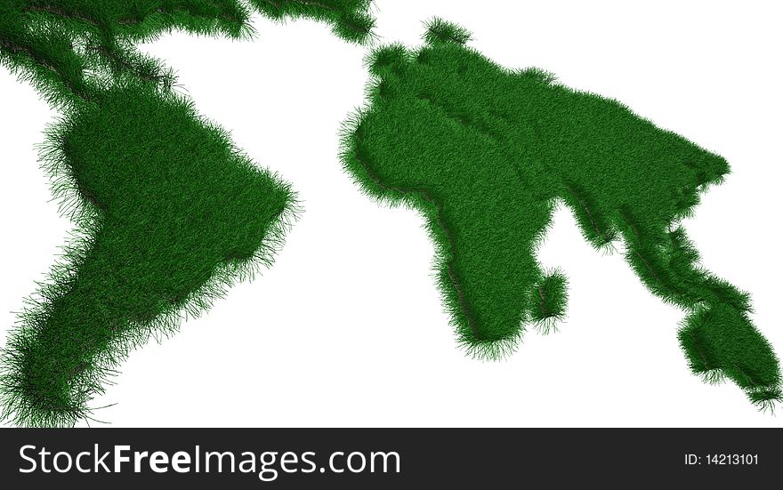 3d render of a world map. 3d render of a world map