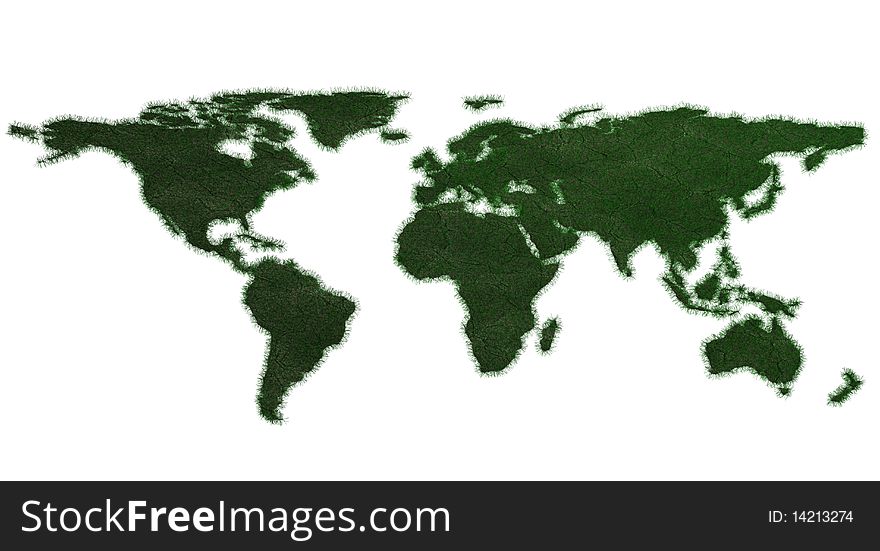 3d render of a world map. 3d render of a world map