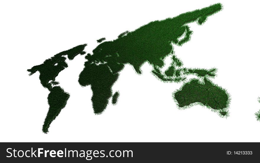 3d render of a world map. 3d render of a world map