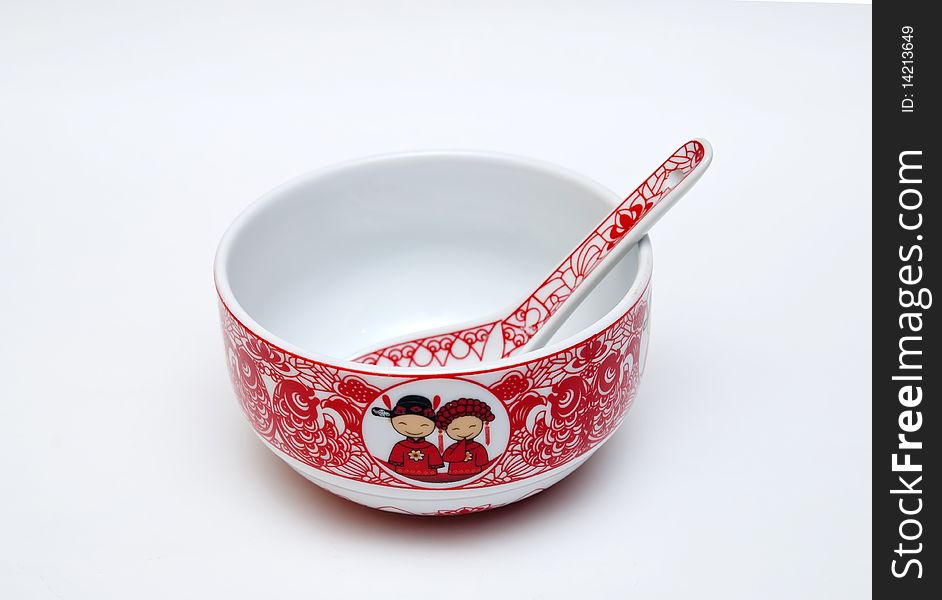 Chinese wedding  Bowl and spoon