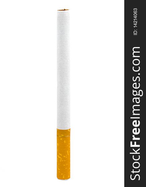 Un-smoked cigarette isolated on white