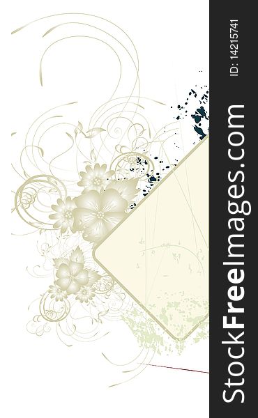 Floral abstract design element with place for your text. Floral abstract design element with place for your text
