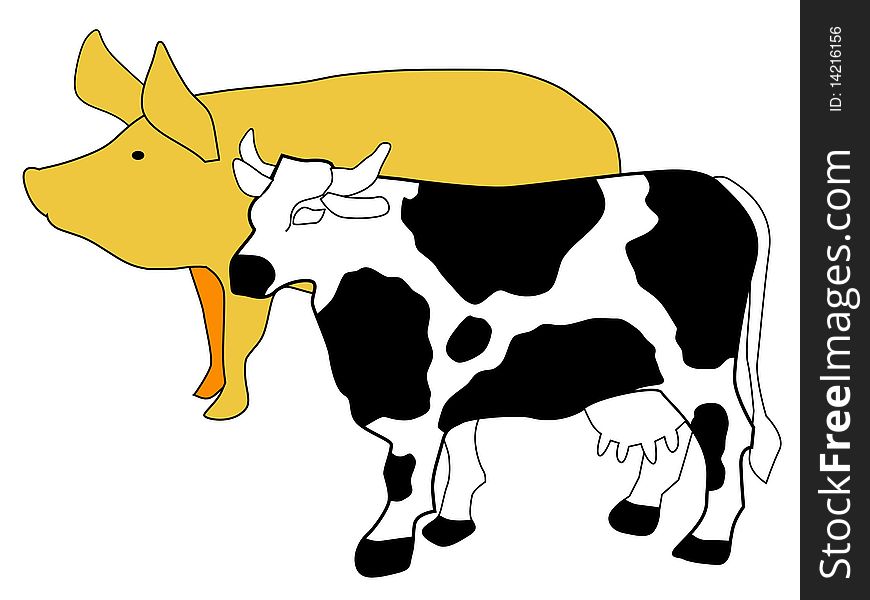 Vector symbol of cattle breeding