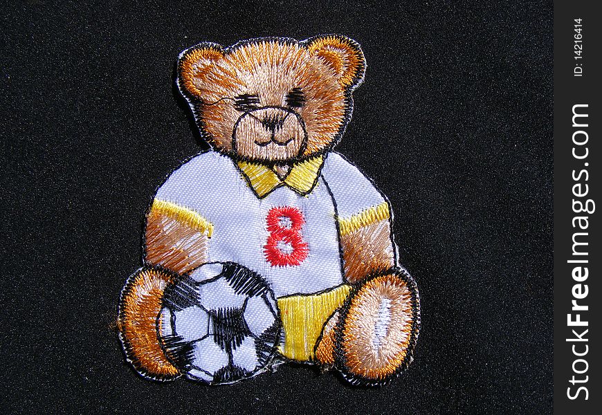 Marked in handmade cotton fabrics for clothing of various colors,animal bear soccer ball football