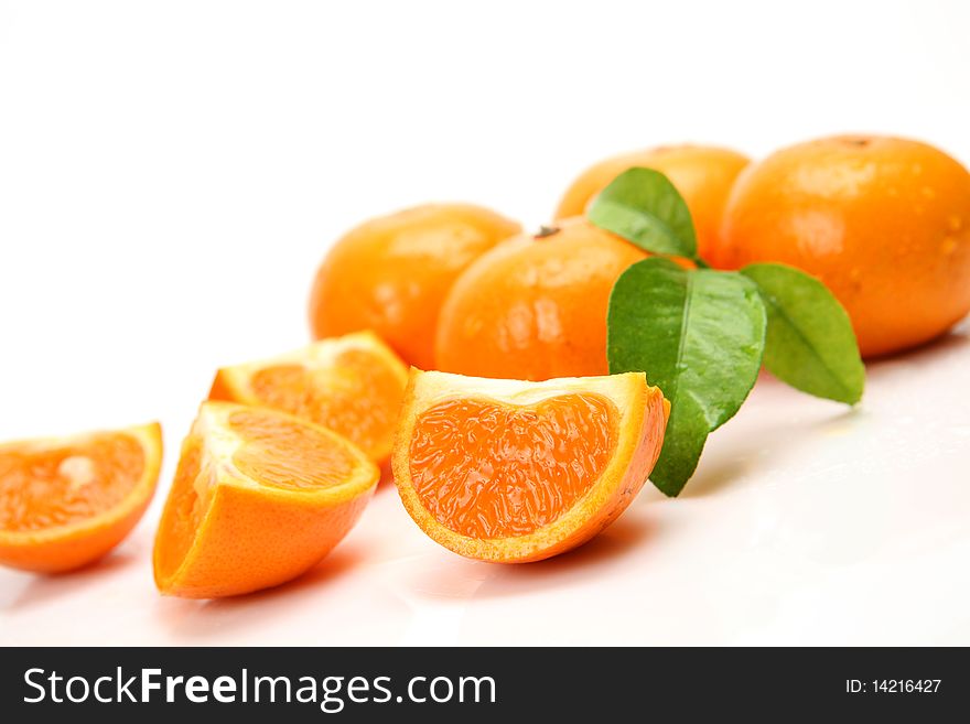 Fresh fruit on a white background