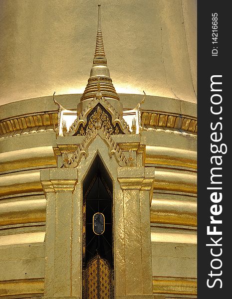 The door into pagoda inside at emerlad buddha temple,thailand.