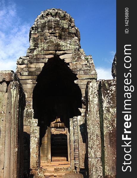 View Through Door Entrance To A Statue Of Bayon